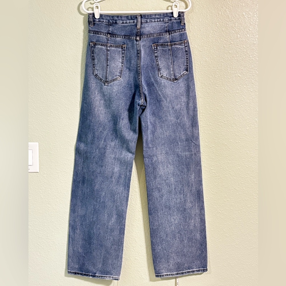 SHEIN Distressed Blue Straight Jeans - Picture 2 of 5